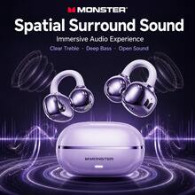 Monster Earbud Nirkabel Bluetooth 6 Model Jepit Terbuka, Headset Olahraga Ringan, Mode Latensi Rendah untuk Game, Peredam Kebisingan Panggilan ENC, Daya Tahan Baterai Lama untuk Olahraga Harian, Perjalanan, dan Bermain Game - View 6