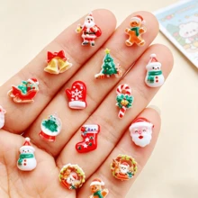 20/40/60pcs Cute Mini Random Mixed Santa Claus, Snowman, Christmas Tree, Princess Flat Back Nail Rhinestone Art, Resin Accessories, Suitable For Nail Decoration, Ideal Gift Choice For Christmas Theme - Valentine's Day, Christmas And Mother's Day - Random Mixed - Multicolor - View 7
