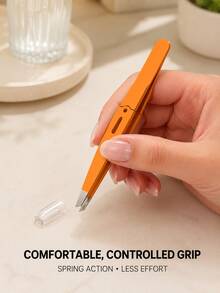 Precision Slanted Eyebrow Tweezers, Spring-Loaded Folding Hair Removal Tool With Silicone Protective Cap, Stainless Steel Eyebrow Trimmer, Facial Hair Plucker, False Eyelash Applicator, Double Eyelid Tape Clip, Travel Beauty Tool - Multicolor - View 10