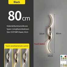 2pcs Recharging LED Wall Lamp, Dimmable With Remote Control, 60/80cm LED Long Strip Wall Light For Bedroom Kitchen Corridor Staircase Villa Restaurant Interior Decor Lights - Stepless Dimming - View 12