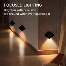 1/3pcs Battery Powered LED Stingray Shaped Wall Light, Warm/White Dual Color Self-Adhesive Wall Lamp, 3 Modes, Auto-Sensing Night Light, Bedside Socket Light, Suitable For Hallway And Bathroom, Home Wall Lighting Decor, Halloween Gift - Multicolor - View 4