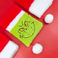The Grinch The Christmas Notebook, Exquisite A5 Inner Pages, Green Monster Christmas Hat Notepad, Cute Cartoon, New Year Gift - A - View 2