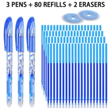 85-Piece Erasable Gel Pen Set, 3 Refillable Erasable Pens With 80 Replacement Refills And 2 Erasers, Smooth Writing Pens For Students, School, Office, Homework, Note Taking, Journaling, Planning And Everyday Writing - Multiple Styles - View 18