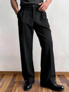 Men's Lightweight Casual Business Formal Trousers, Fashionable Versatile Suit Pants For Summer - Black - View 1