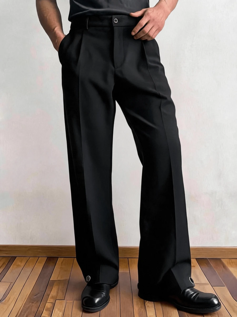 Men's Lightweight Casual Business Formal Trousers, Fashionable Versatile Suit Pants For Summer - Black - View 1