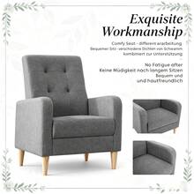 1-Sitzer Sofa Stuhl,Nordischer Stil Sessel,Lounge Sessel,Schlafzimmer Stuhl(Nur Mit 1 Stück Schlafzimmer Stuhl) - Dunkelgrau - Übersicht 6