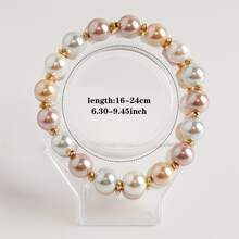 1 pieza Pulsera de estilo minimalista francés con cuentas de perlas falsas, estilo francés de moda perfecto para ocasiones de fiesta y banquete, adecuado para Navidad, Halloween y otras fiestas festivas - Brillante - Ver 4