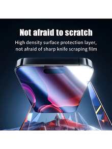1pc Anti-Blue Light Ceramic Soft Film Matte Frosted Privacy Screen Protector For IPhone 17 Pro Max [6.9 Inch]. Made Of TPU Soft Film Material, Anti-Drop And Anti-Collision, With Anti-Peeping Function, Only Visible From The Front. - Black - View 3