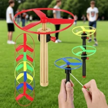 1/3/5 Set Warna Acak Plastik Mainan Cakram Terbang UFO Tarik Tali, Cakram Terbang Berputar Tarik Tangan, Mainan Juggling Seru untuk Rekreasi Luar Ruangan, Peluncur Cakram Terbang, Hadiah Tahun Baru/Halloween/Thanksgiving/Natal/Ulang Tahun, Suvenir Pesta, Penghilang Stres, Warna Acak - MultiWarna - View 3