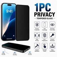 CASECOPS 1-Pack واقي شاشة زجاجي مقسى بتغطية كاملة وخصوصية، متوافق مع iPhone 17 Pro Max/17 Pro/17/16 Pro Max/16 Pro/16/15 Pro Max/15 Pro/15/14 Plus/13/12/11 Pro Max/X/XS/XR، تغطية كاملة، مضاد للبصمات، مضاد للخدش، مناسب للاستخدام اليومي والمكتبي والمنزلي - عبوة واحدة - مشاهدة 1