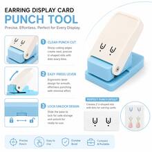 Earring Card Punch Tool, Dual Hole Jewelry Display Card Puncher With U-Shaped Slot, Easy-Press Lever Style, Suitable For Studs, Hooks And Pendant Earrings, Packaging And Handmade Cards - Earrings - View 3