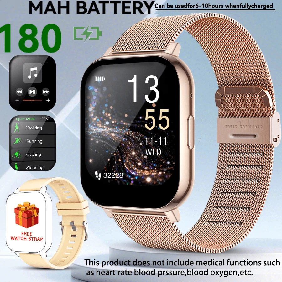 New Smart Watch For Men And Women With 1.83-Inch Full Touch HD Screen, Supports Wireless Calling, SMS Notification, Alarm, Multiple Sports Modes, Remote Camera, Music Playback And More. Compatible With IOS And Android Smartphones. Perfect As A Gift For Valentine's Day, Easter, Mother's Day, Father's Day, Halloween, Thanksgiving And Christmas.
