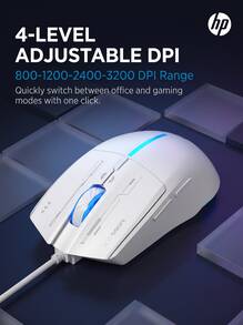HP M100 Wired Gaming Mouse, Quiet Office & Gaming, RGB Breathing Light Effect, 4-Level Adjustable DPI, Ergonomic Matte Finish, Compatible With Desktop & Laptop USB - View 10