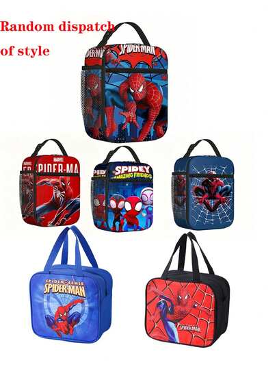 Disney 1pc Spider-Man Lunch Bag - Non-Food Contact, Superhero Print, Portable Bento Box Carrier, Outdoor Camping Storage, Work Lunch Tote, Car Insulated Cooler Bag, Handbag,Back To School,Christmas, Halloween