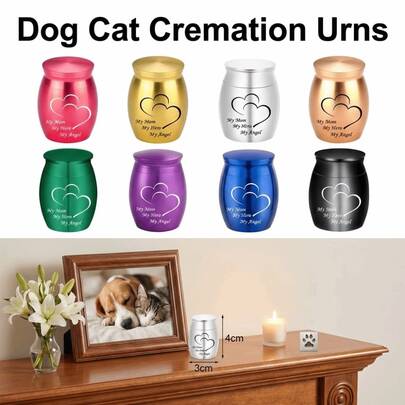 40X30mm Pet Ashes Storage Box Mini Moisture Proof Dog Cat Cremation Urns With Lid Dustproof Memento Burial Holder Pet Supplies