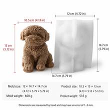 3D Teddy Poodle Silicone Candle Mold, Curly Hair Puppy Statue Mold, Cute Animal Scented Candle, Aromatic Stone Epoxy Resin Home Decor Craft - Teddy Dog Candle Silicone Mold - View 14