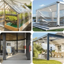 1pc Rectangular Transparent Waterproof Cover, Car Transparent Tarp, Made Of 8mil PVC Material, Tear-Resistant, Suitable For Patio, Gazebo, Balcony, Outdoor Furniture - A - View 10