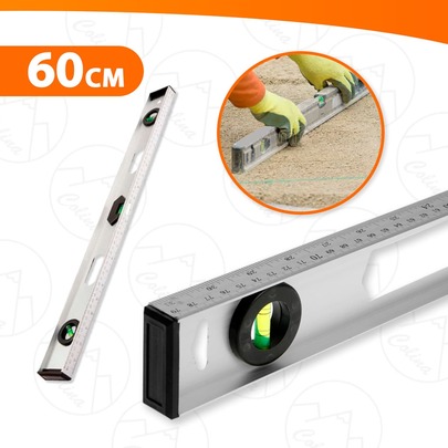 Nível De Alumínio Profissional Construção Medição 3 Bolhas 60CM