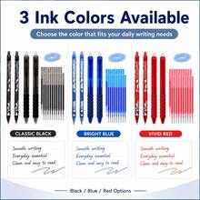 Erasable Gel Pen Set, 6 Retractable Pens (Black, Blue, Red) With 15 Replacement Refills And 1 Blue Eraser, Smooth Writing Clickable Pens With Replaceable Refills, Suitable For School, Office, Home Study, Journaling And Planning - Multicolor - View 12