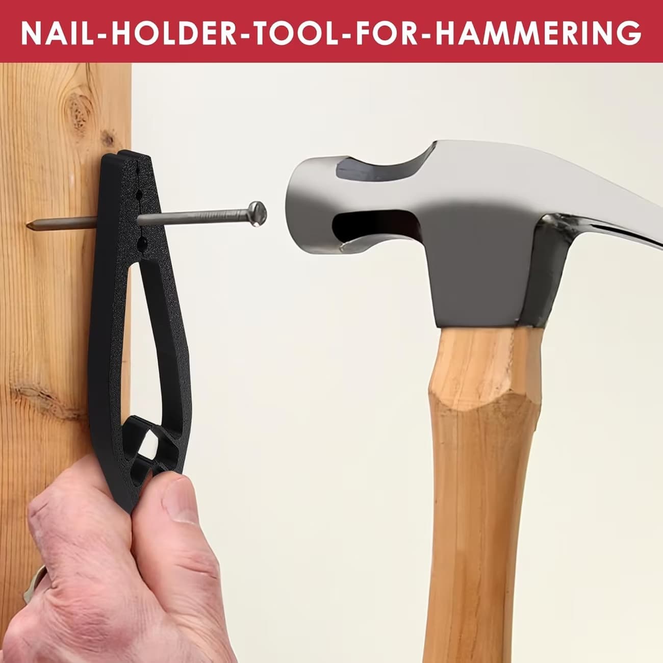 1/2pcs/1set Nail Hammer | Anti-Slip Joint Pliers, Finger Protection, Portable Nail Fixing Tool, Home Essential, Engineering, Gardening Tool, Ergonomic Handle, Commercial, Home Use, Anti-Hammering, Father's Day, Father, Worker's Gift, Beginner Protection - Multiple Styles - View 1