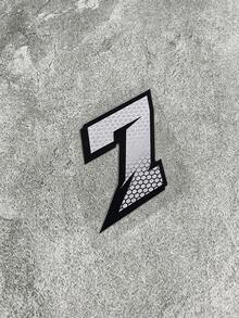 Honeycomb Racing Number 0-9 Waterproof Vinyl Sticker Set – Gray/Black Motorcycle Decorative Stickers - A - View 19