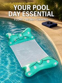 Double Tube Inflatable Water Bowknot Hammock, Adult Water Hammock Foldable Backrest Chair Inflatable Toy Lounge Chair Float, Pool Floating Device, Easy To Carry For Travel - 2-tube Float - View 7