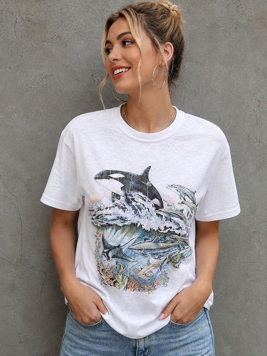 Women T-Shirts - 白色 - 查看 1