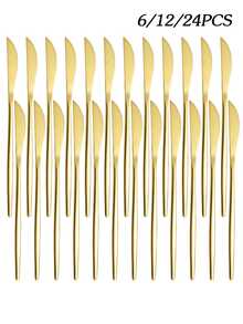 6/12/24pcs Stainless Steel Steak Knives, Suitable For Home Kitchen, Hotel, Restaurant, Eatery - View 1