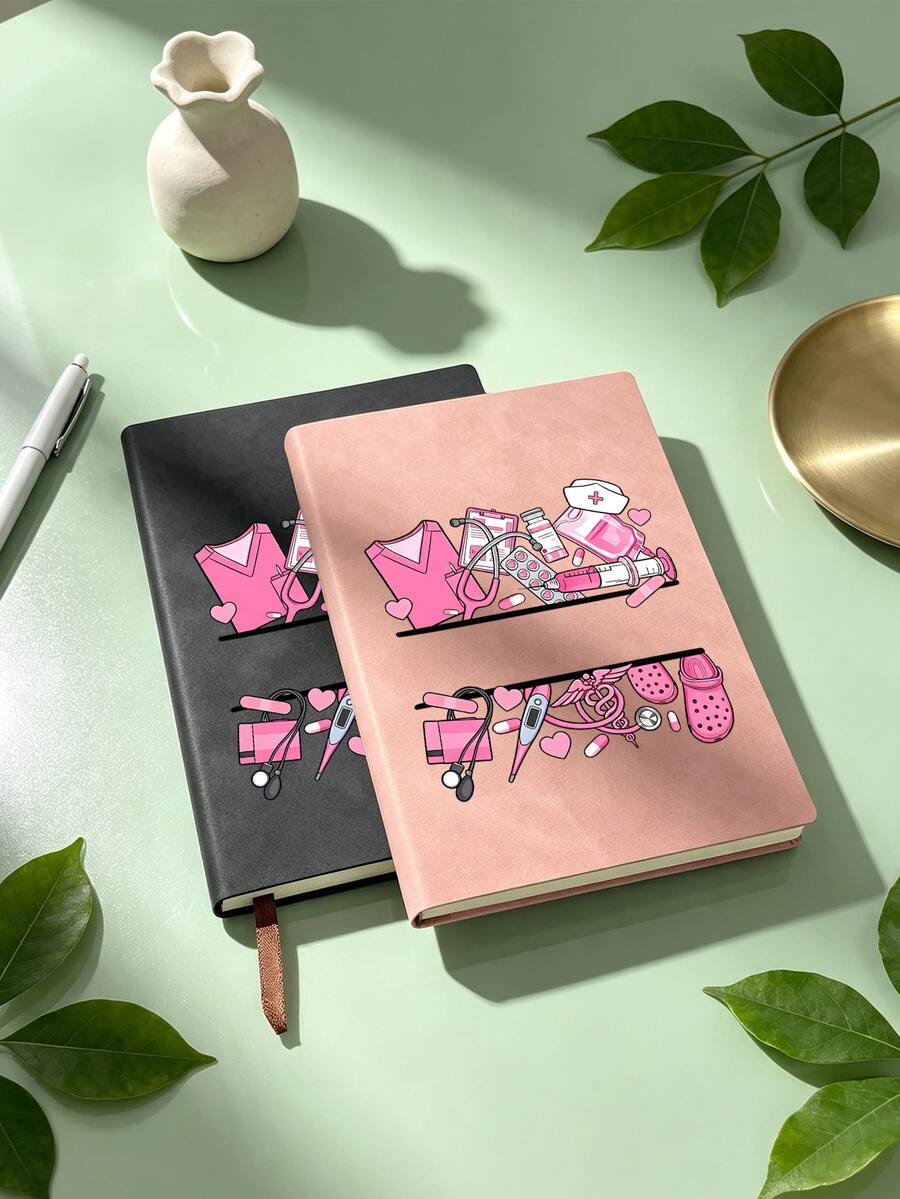 1pc Nurse Theme PU Leather Notebook | Exclusive Notebook For Healthcare Workers | Highly Attractive Planner For Students