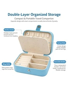Premium Exquisite Anti-Oxidation Travel Portable Large Capacity Jewelry Storage Box, Mini Travel Case Style Display Storage Box, Can Store Earrings, Rings, Necklaces, Bracelets And Bangles, Compact And Lightweight, Soft Lining Protects Jewelry From Wear And Tear, Dust-Proof And Moisture-Proof Keeps Jewelry Shiny And New, Suitable For Home Storage And Short-Distance Travel - Multicolor - View 8