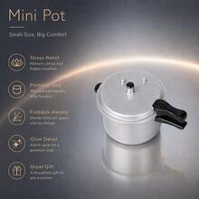 1pc/2pcs/5pcs Silver With Black Handles, Iron Alloy Mini Pressure Cooker Model, Realistic Metal Textured Double-Handle Kitchen Decor, Miniature Dollhouse Scene Prop, Tabletop DIY Display Decoration, Photography Accessory - Black - View 5