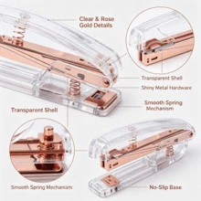 1 Set Acrylic Metal Effort-Saving Stapler Set, Powerful Takeout Packaging Stapler, Portable Stapler Set, Multifunctional Binding Machine, Durable, Suitable For Students, Back To School Season, Graduation Season, School Supplies, Office Supplies - Sets - View 11