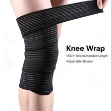 1pc Elastic Compression Support Sleeve, Suitable For Sports, Running, Fitness Strength Training, Elbow, Knee, Wrist, Calf, Leg Pressure Sleeve, Size 40~180cm - Black - View 9