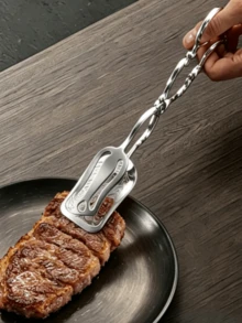 1pc European Style Embossed Cake Dessert Clip Vintage Bread Clip Baking Clip Exquisite Afternoon Tea Dessert Fruit Clip - Silver - View 2