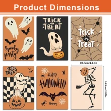 20 Pcs Greeting Cards With Envelopes And Blank Note Cards, Featuring A Spooky And Creepy Vintage Ghost And Skeleton Design, Perfect For Halloween And Various Occasions Including Halloween Parties. - Multicolor - View 3