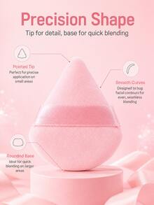 Borla de polvo triangular de ante 5/100 piezas, material de ante ultra suave, adecuada para contorno, ojos y esquinas, adecuada para todo tipo de piel - Multicolor - Ver 2