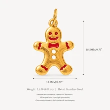1pc Quirky Mixed Pendant, Exquisite Cartoon Style, 18kpvd Gold Plated 316 Stainless Steel Material, Waterproof And Fade-Resistant, Suitable For DIY Creative Necklace, Bracelet, Earring, Bag Chain, Keychain, Waterproof And Sweat-Resistant, Suitable For Daily Casual Wear - Multicolor - View 8