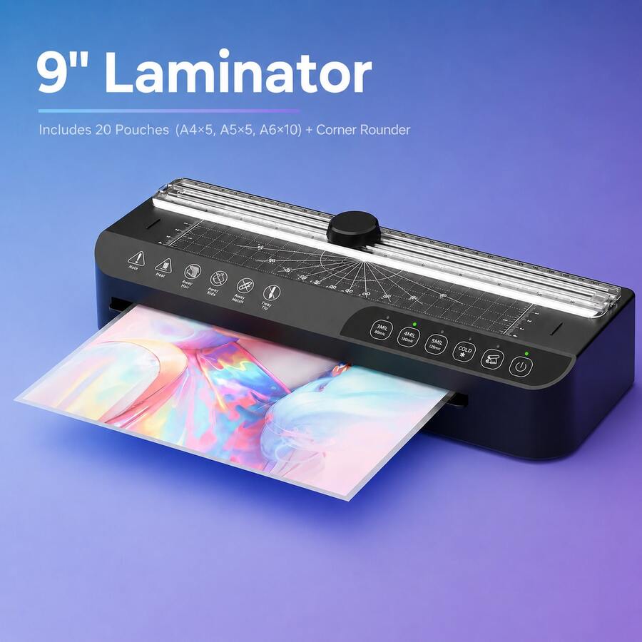 Crenova 4-In-1 A4 Laminator Machine With 20 Pouches, Hot & Cold Thermal Laminator For Home & School Use - 查看 1