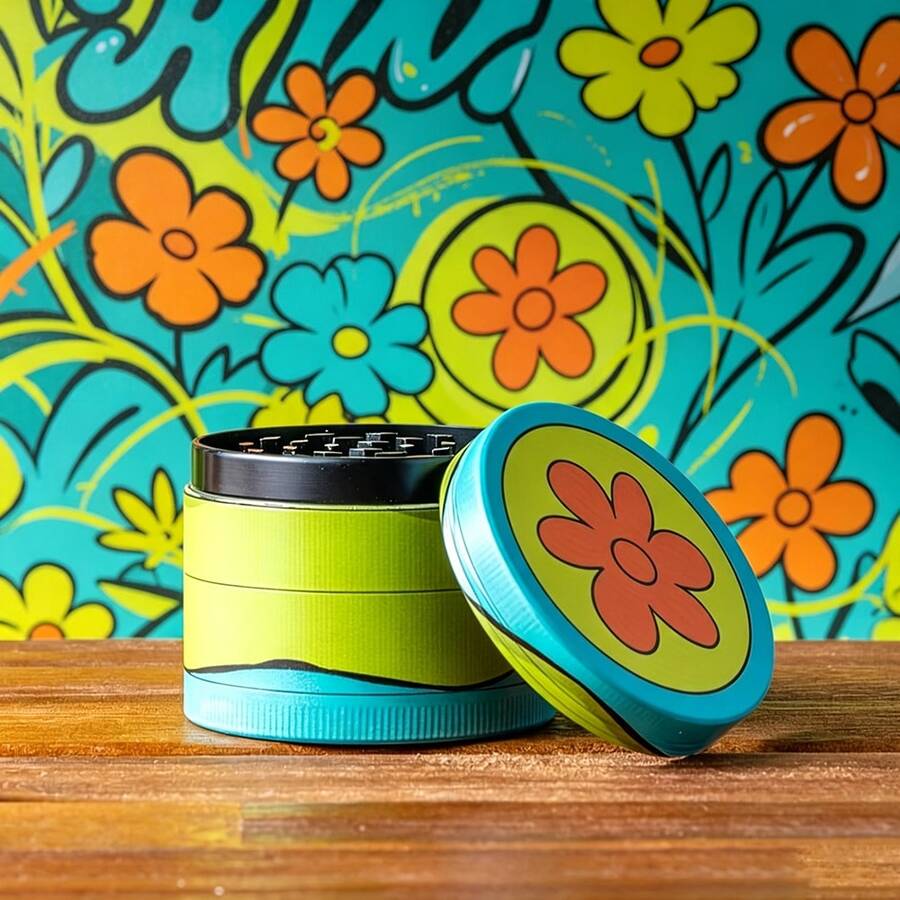 New Fresh Floral Style 4-Layer Zinc Alloy Metal Grinder, 50MM Diameter Metal Grinder, Suitable For Cigarette Grinding, Essential For Smokers!