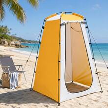 Portable Outdoor Changing Tent 1.2 X 1.2 X 1.85m Private Shower Tent, With Zipper Door, Support Poles, Ground Stakes And Storage Bag, Suitable For Camping, Beach, Poolside - A - View 2