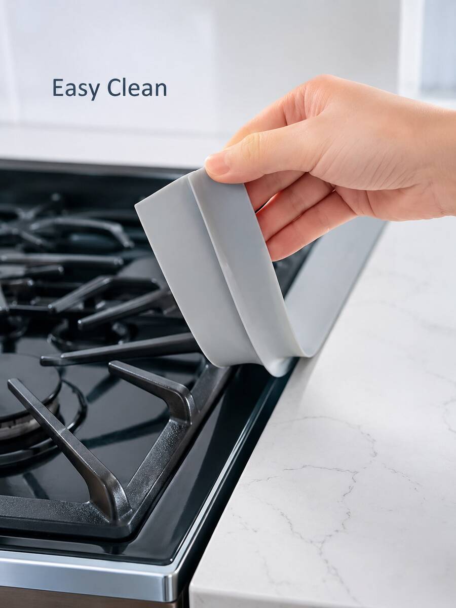1/2 buah Penutup Celah Kompor Hitam, Strip Pengisi Celah Silikon, Cocok Untuk Celah Kompor dan Meja Dapur, Strip Pelindung Celah Sisi Tepi Oven, Strip Pengumpul Serpihan Kompor dan Meja Dapur, Cocok Untuk Dapur dan Ruang Makan, Tahan Panas, Mudah Dibersihkan, Anti Selip