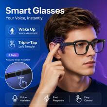 SENBONO Smart Audio Glasses With AI Voice Assistant, Hands-Free Bluetooth Eyewear For Calling & Meeting, Intuitive Volume Control, Smart Translation Glasses With Hall Induction Sensor - View 5