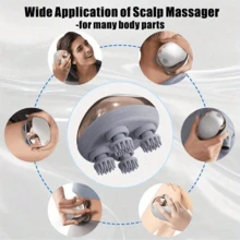 SOKANY Electric Scalp Massager, Type-C Interface, 500mAh Battery, 3-Speed Adjustable, One-Key Switch, ABS Body With 4 Detachable Silicone Claws, Suitable For Head, Neck, Arms And Legs, Holiday Relaxation Gift - Multicolor - View 4