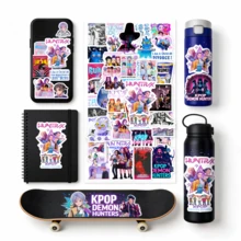 KPop Demon Hunters 65pcs Hunter Theme K‑POP Stickers, With K‑POP & Kpopdemonhunters Design, They Feature Unique Charm And Vivid Hunters Images For Fans. Blending Cute INS Style And K‑POP Fashion, Waterproof And Durable Vinyl Stickers, Perfect For Decorating Luggage, Laptops And Phones. Great For Collecting, Supporting, Birthday Parties, Party Favors, Gifts - Multicolor - View 7
