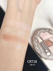 COLORROSE 西式復古眼影盤 4色眼影盤 霧面與閃片眼影盤 附鏡 高顯色 長效 絲滑 輕盈 柔滑 高光修容腮紅粉合一彩妝盤 - CR718 - 查看 2