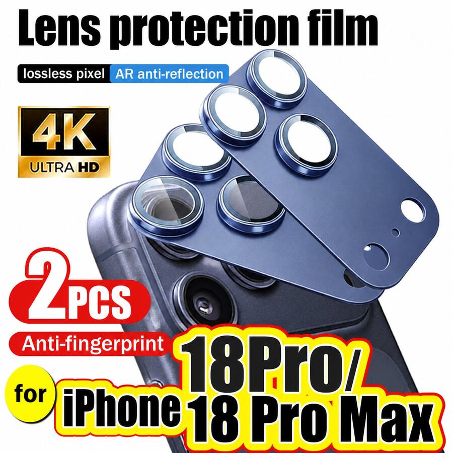 Yezodawee 相機鏡頭保護貼，適用於 iPhone 18 Pro Max 17 Pro Max - [防碎] [強黏性] [相容手機殼] 金屬後置相機螢幕保護貼 (藍色)