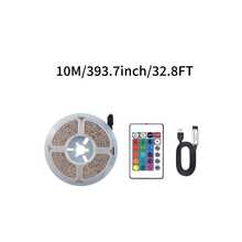 16.4英尺 RGB LED 燈條，可變色氛圍燈，適用於電視背光、臥室牆面、沙發、客廳裝飾，24 鍵遙控器 USB 供電照明 - 3535RGB-LED - 查看 10