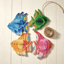 金魚蜂巢球套組，生日派對懸掛裝飾，海洋魚類主題裝飾 - A - 查看 7