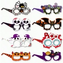 Gafas de papel para fiesta de Halloween, set de 8 piezas de gafas divertidas, que incluyen patrones de calabaza, fantasma, calavera, araña y murciélago; accesorios para fotos, regalos para fiesta de Halloween, suministros para Halloween truco o - Multicolor - Ver 8