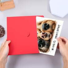 Dog Lover Birthday Card With Cute Pet Illustration And Funny Text Blessing, Creative Birthday Gift For Dog-Loving Friends And Family, Comes With Matching Red Envelope - View 2